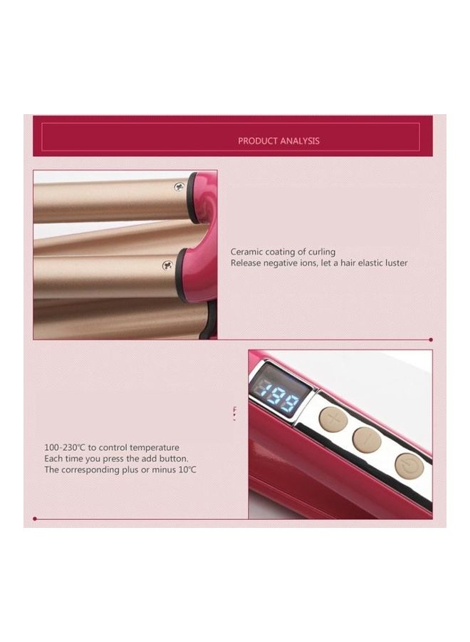 Three Tube Liquid Hair Curling Red - Image 3